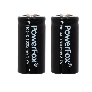 Dos baterías recargables PowerFox 16340 para láser compacto