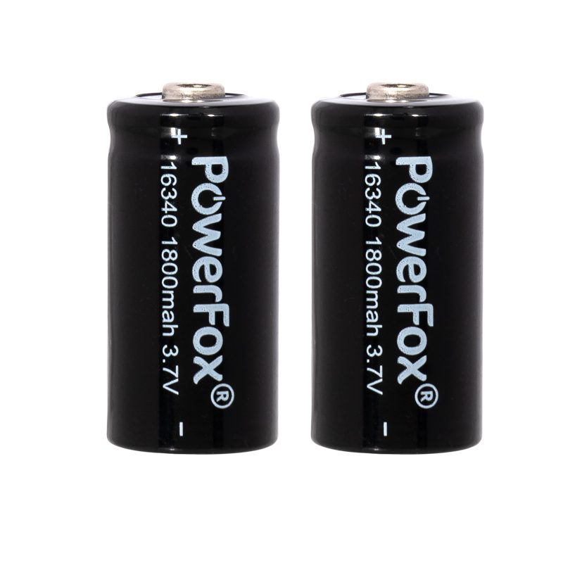 Dos baterías recargables PowerFox 16340 para láser compacto