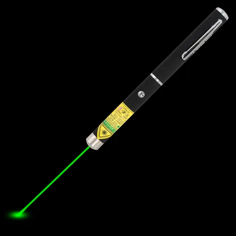 Puntero láser verde X1 con el haz láser visible en la oscuridad