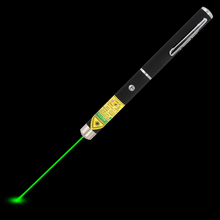 Puntero láser verde X1 con el haz láser visible en la oscuridad