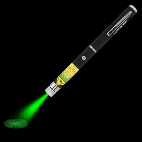 Puntero láser verde X2 con el haz láser visible en la oscuridad